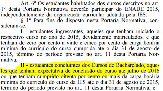 Diário Oficial da União data ENADE em conflito com 1ª fase do XVIII Exame OAB