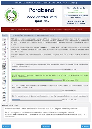 Geração provas para Exame OAB - Site Prova da Ordem