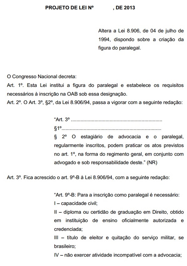 PL 5749/13 - Câmara aprova profissão de paralegal a não aprovados na OAB