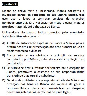 Questão passível de anulação XI Exame da OAB - Direito Civil