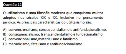 Questão passível de anulação XII Exame da OAB - Filosofia