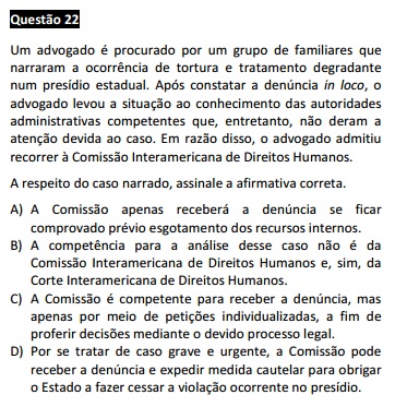 Questão passível de anulação XII Exame da OAB - Direitos Humanos