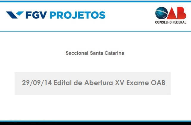 FGV publica edital do XV Exame da OAB