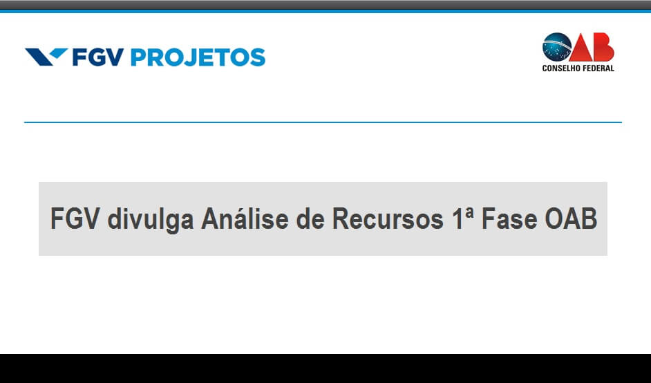 análise recursos 1ª fase oab - XVI exame OAB