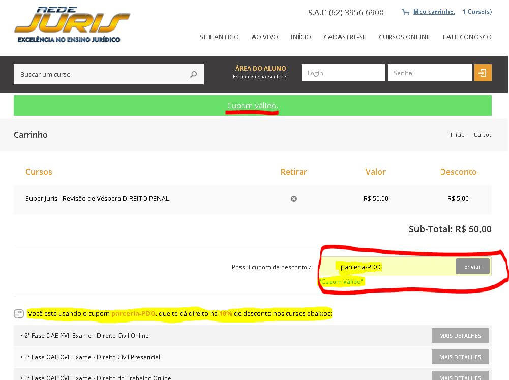 compra curso véspera 2ª fase oab - passo2