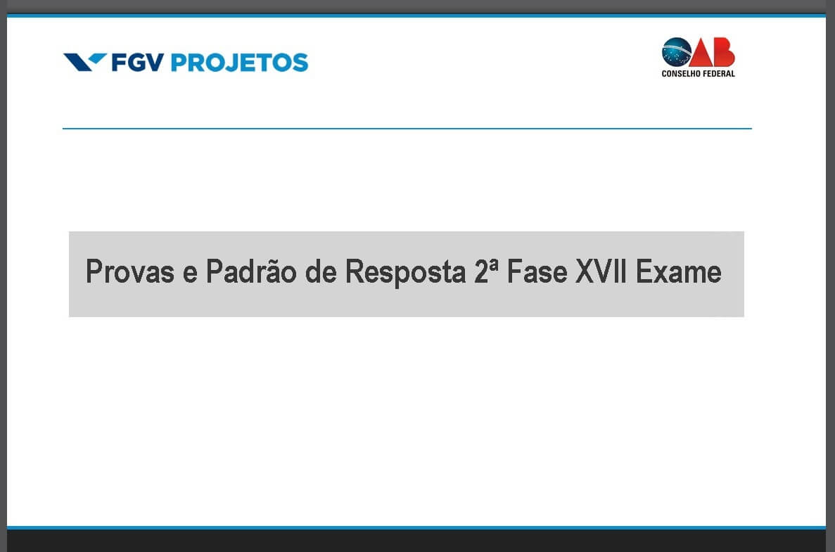 provas e padrão de resposta para 2ª fase do XVII Exame OAB