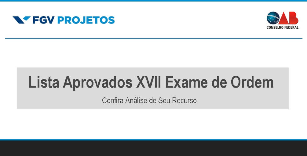 lista aprovados XVII Exame de Ordem