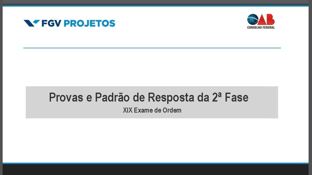 provas e padrão de resposta da 2ª fase - XIX Exame OAB