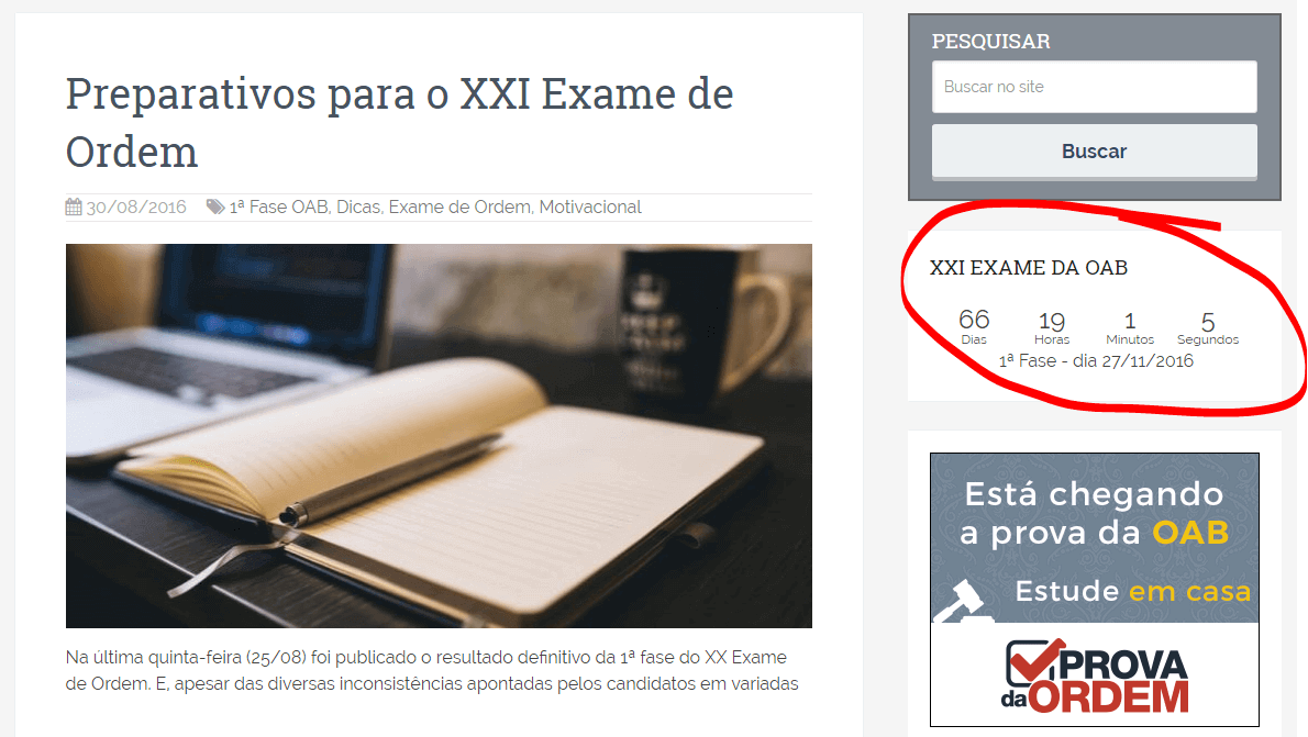 Calendário Desfecho 2ª Fase do XX Exame de Ordem