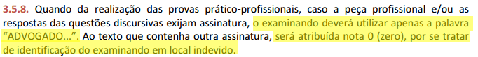 Será que ZEREI a Peça?: Assinatura do advogado