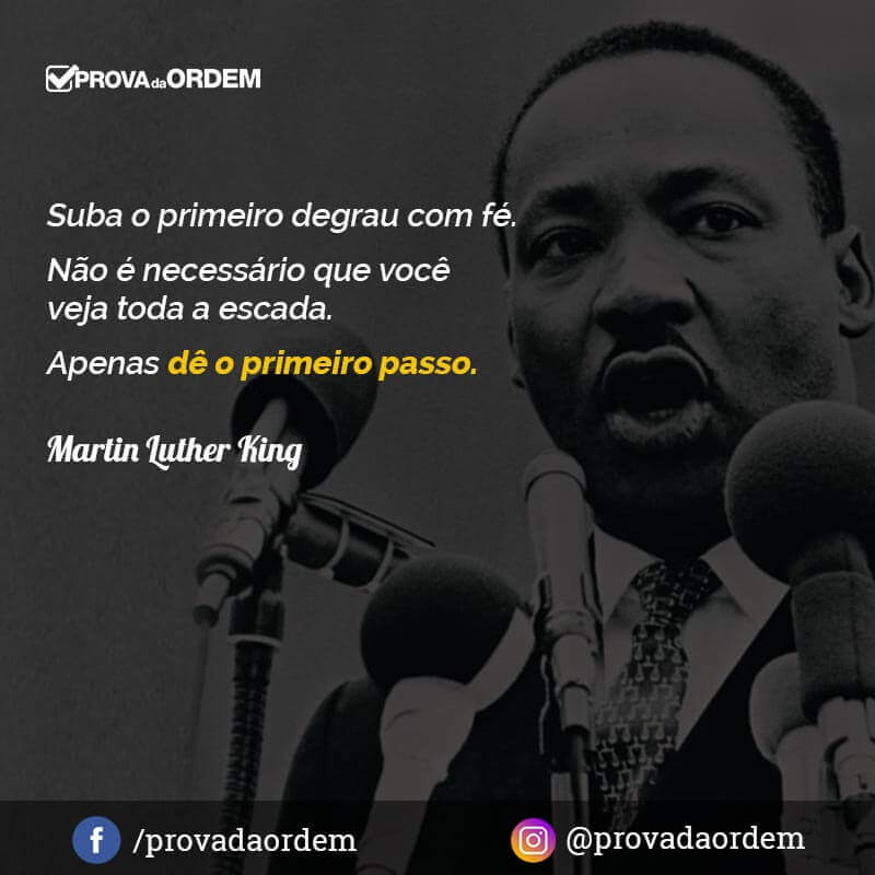 Instagram Prova da Ordem - Frase de Martin Luther King