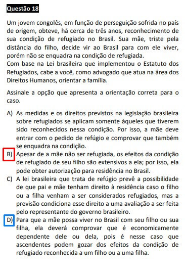 Questão passível de anulação XXVI Exame OAB - 1ª fase - questão 18 de Direitos Humanos