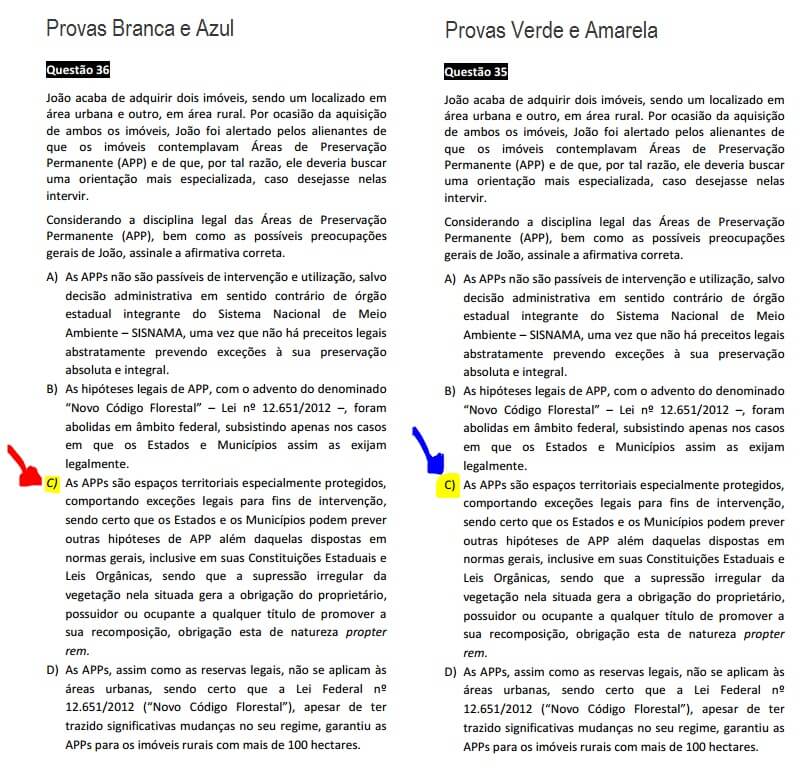 Questão 19 da Prova Branca - Direito Ambiental - Passível Anulação - 1ª fase do XVIII Exame de Ordem