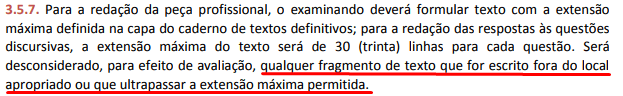 Correção da Prova de 2ª Fase - Texto fora dos limites