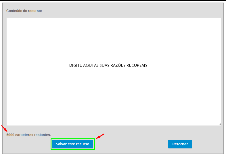 Preste bastante atenção nestas informações Recurso contra o gabarito - Conteúdo do Recurso