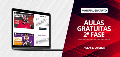 Imagem ilustrativa com um notebook apresentando na tela vídeos das Aulas Gratuitas para 2ª Fase