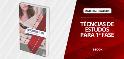 Imagem ilustrativa apresentando na tela o ebook Técnicas de Estudos para 1ª Fase da OAB