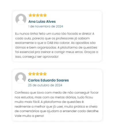 Depoimento Curso Intensivo 1ª Fase para OAB